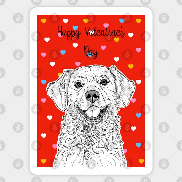 Retriever Dog Valentine's Greeting Sticker by AdamRegester